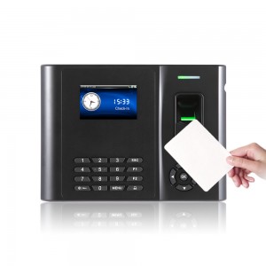 NFC-kort-fingeravtrykksystem Tidsregistrering Biometrisk tilgangskontroll-klokke med innebygd backup-batteri (GT210)