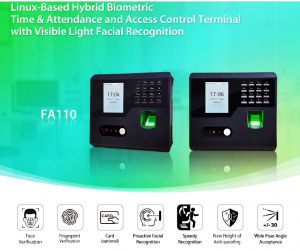 Linux-Based Hybrid Biometric Time & Attendance and Access Control Terminal  with Visible Light Facial Recognition (FA110)