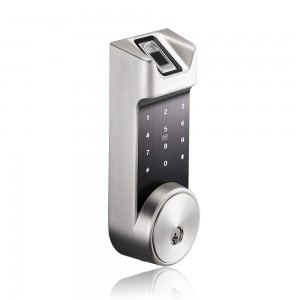 Kunci Pintu Bluetooth Biometrik Sensor Sidik Jari Deadbolt Amerika Luar Ruangan dengan Layar Sentuh (AL40B)