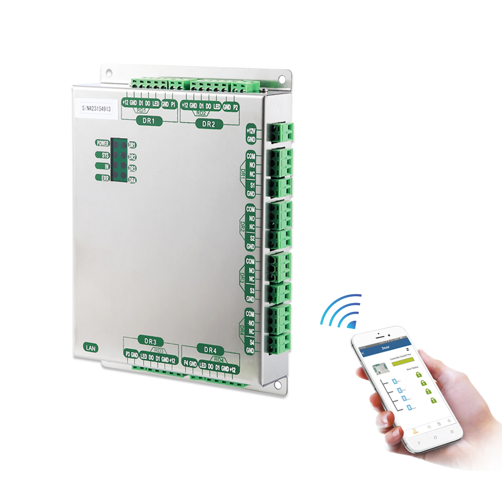 Rapid Delivery for Standalone Access Control - Metal housing TCPIP four doors access controller with RFID access control panel (C4-Smart) – Granding